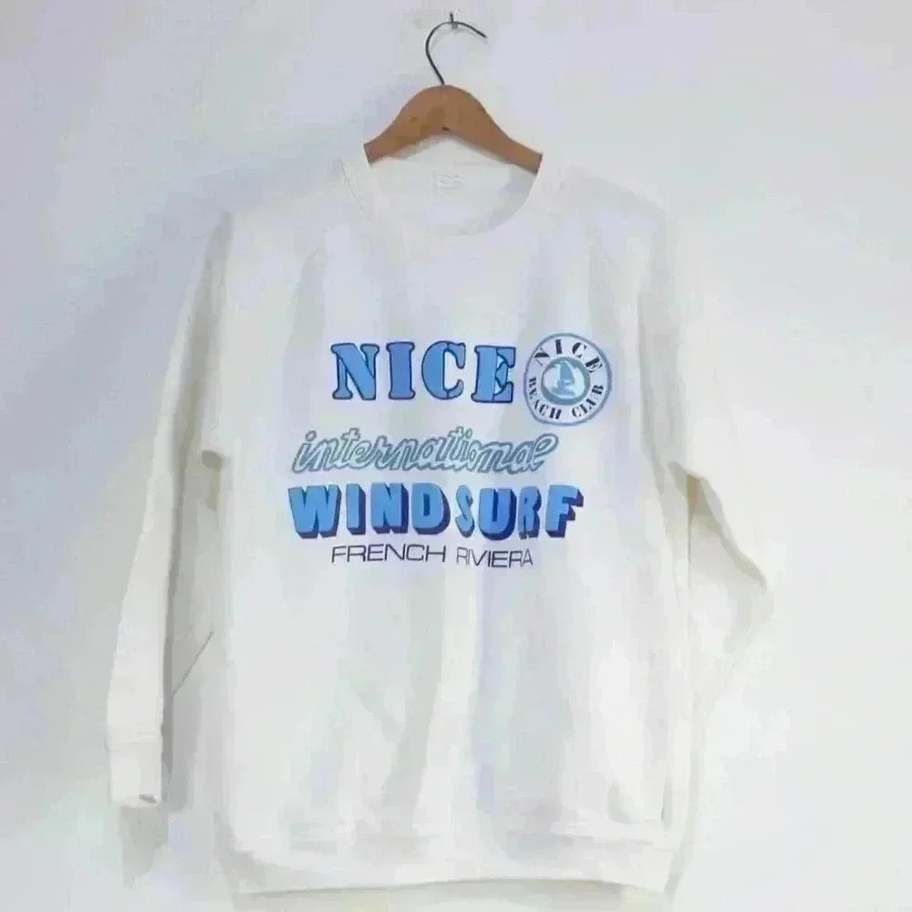 Vintage 80s‎ Nice French Riviera Windsurf Beach Club Sweatshirt | M